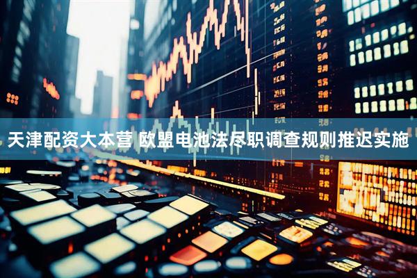 天津配资大本营 欧盟电池法尽职调查规则推迟实施